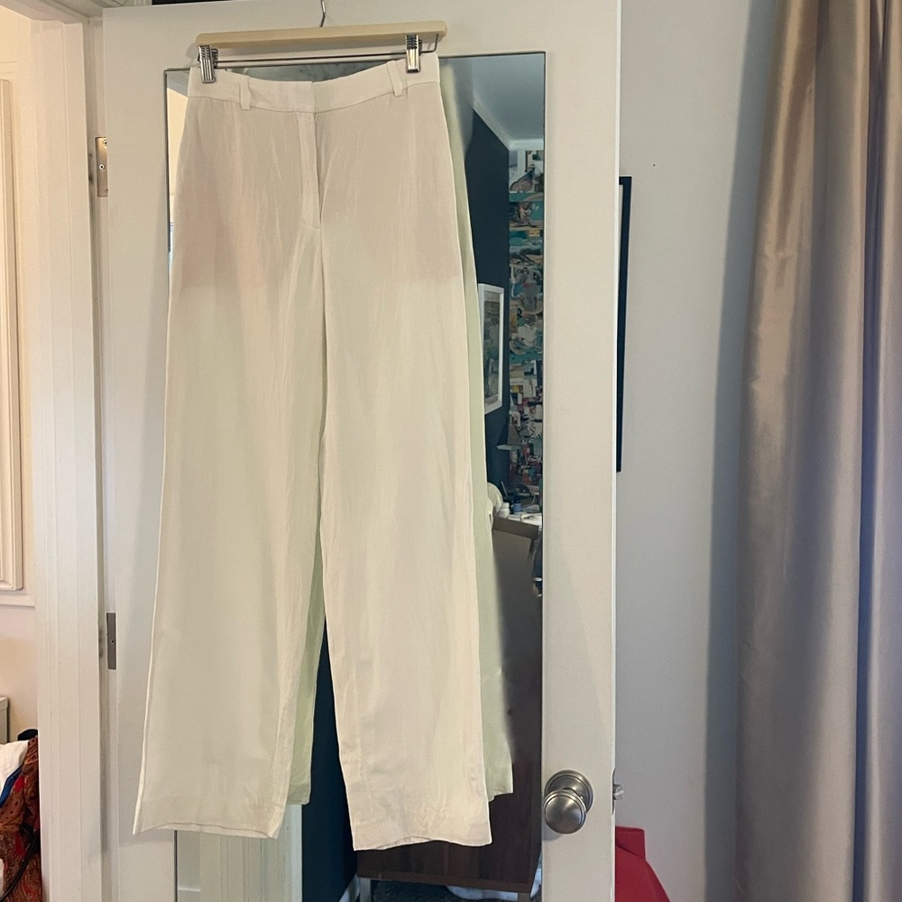 Babaton Cream Wide-Leg Trousers